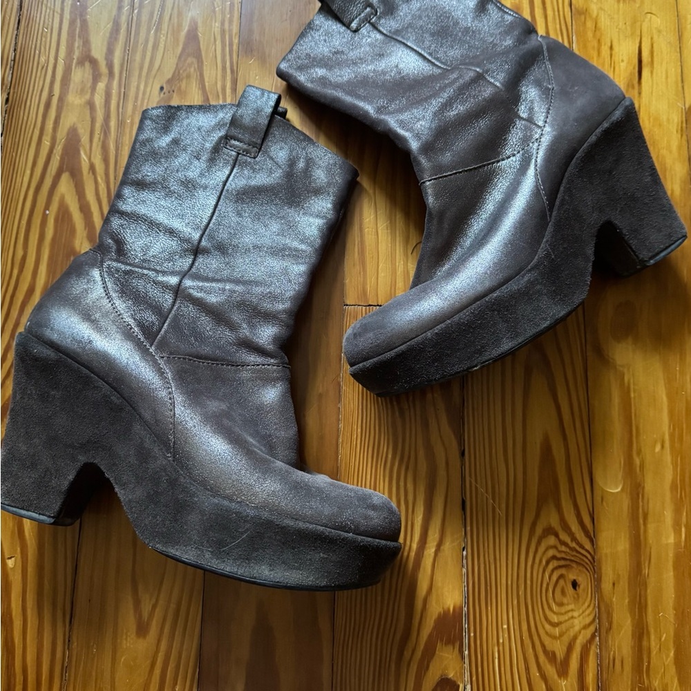 Korkease Bronze Leather Platform Boots size 9 - Picture 4 of 4